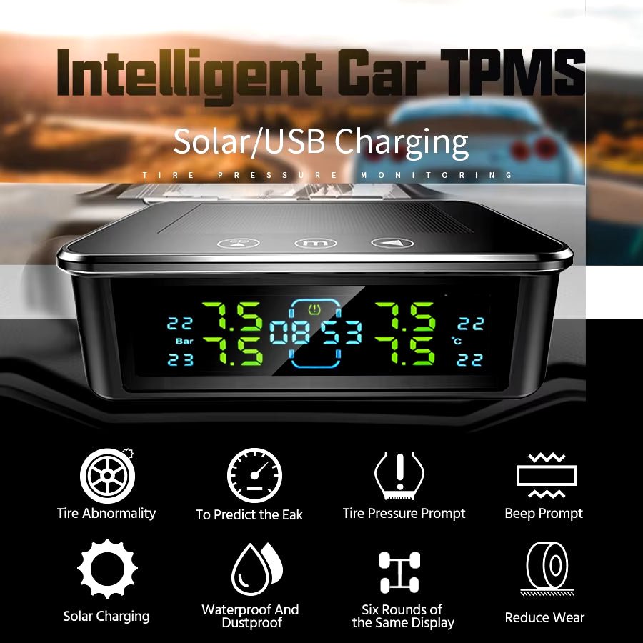 Smart TPMS Touch 8 Bar 4 Sensors Car Tire Pressure Monitoring System Electronic Devices Smart Alarm Systems Sensors Teyes