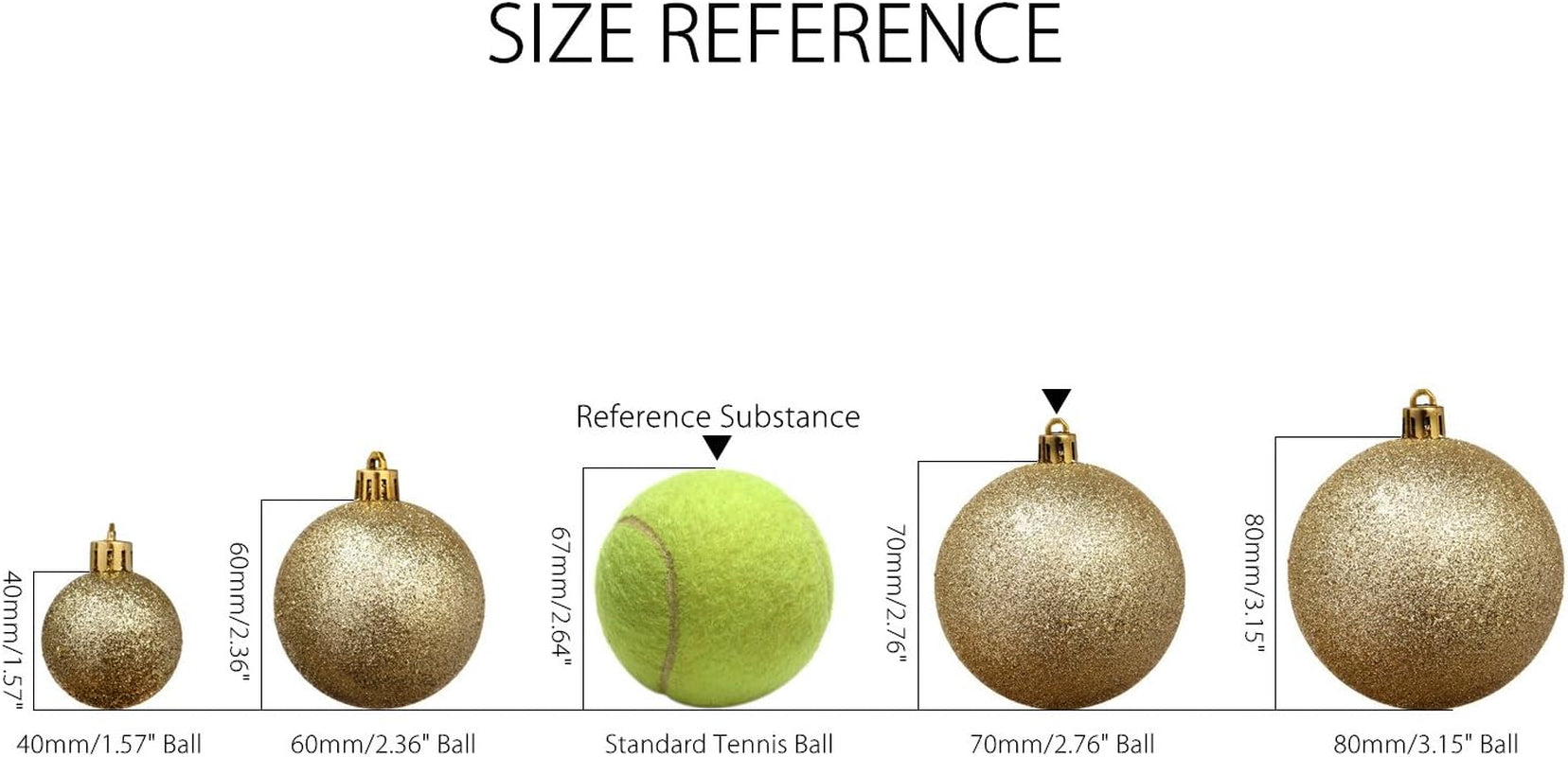 Shatterproof Clear Plastic Christmas Ball Ornaments Decorative Xmas Balls Baubles Set with Stuffed Delicate Decorations (70Mm/2.76 Inch 24-Pack, Pinkish Gold)