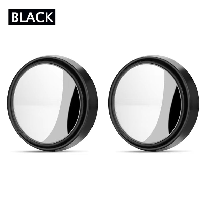 2Pcs 360 Degree Adjustable Blind Spot Mirror Car Auxiliary Rearview Convex Mirror round Frame Wide Angle Mirrors for Car Reverse