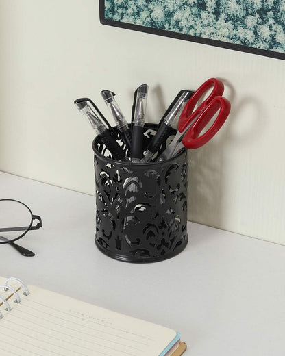 2Pcs Pencil Cup Holder, Black Pen Holder, Pen Cups, Metal Mesh Pencil/Pen Holder,Pen Organizer for Desk, Desk Pen Holder