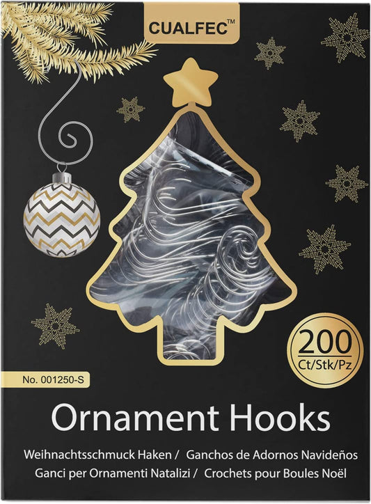 Christmas Ornaments Hooks Christmas Tree Hanger Great for Christmas Tree Decoration - 200 / Silver